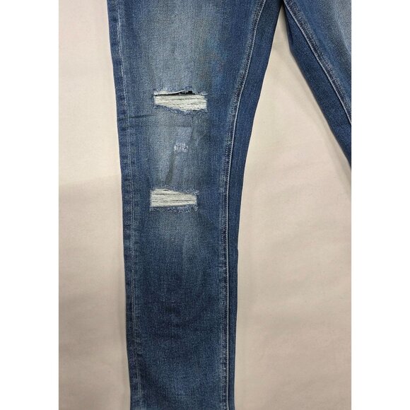 Bayeas Womens 26W Stretch Mom Jeans Distressed Style Size Blue Denim New Tags - Picture 2 of 8